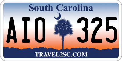 SC license plate AIO325