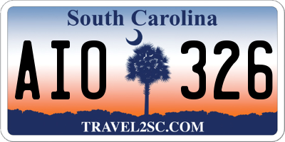 SC license plate AIO326