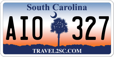 SC license plate AIO327