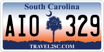 SC license plate AIO329