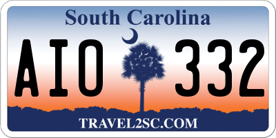 SC license plate AIO332