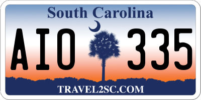 SC license plate AIO335