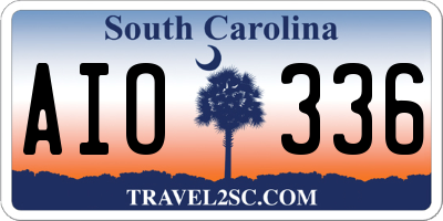 SC license plate AIO336