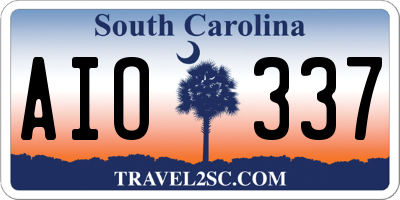 SC license plate AIO337