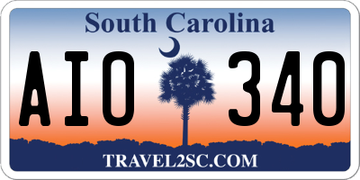 SC license plate AIO340