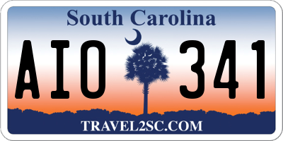 SC license plate AIO341