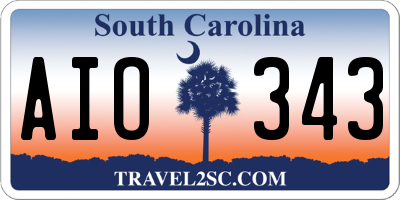 SC license plate AIO343
