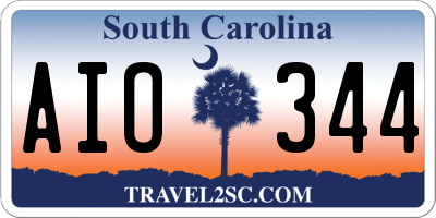 SC license plate AIO344
