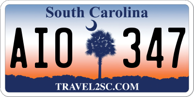 SC license plate AIO347