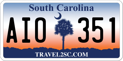 SC license plate AIO351