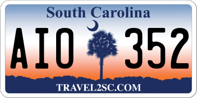 SC license plate AIO352
