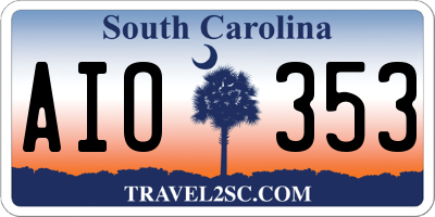 SC license plate AIO353