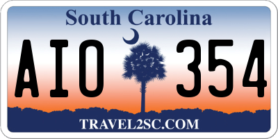 SC license plate AIO354