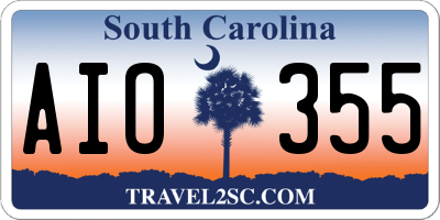 SC license plate AIO355