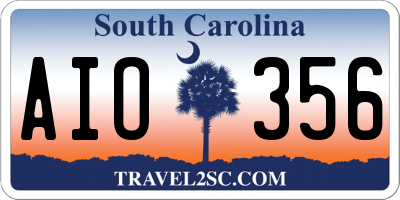 SC license plate AIO356