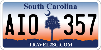 SC license plate AIO357