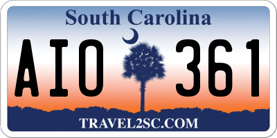 SC license plate AIO361