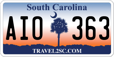SC license plate AIO363