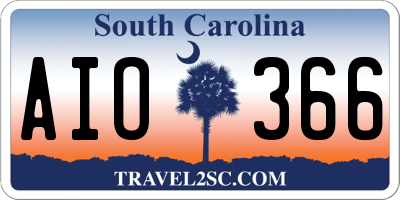 SC license plate AIO366