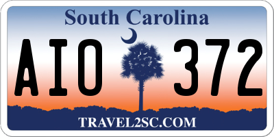 SC license plate AIO372