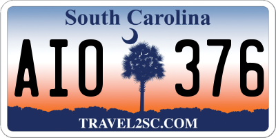 SC license plate AIO376