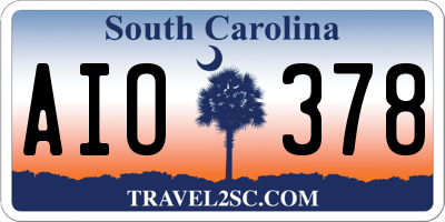 SC license plate AIO378