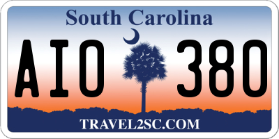 SC license plate AIO380