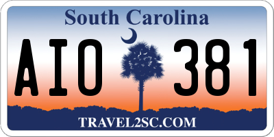 SC license plate AIO381