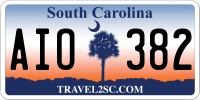 SC license plate AIO382