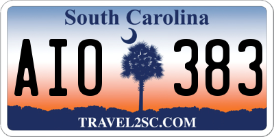SC license plate AIO383
