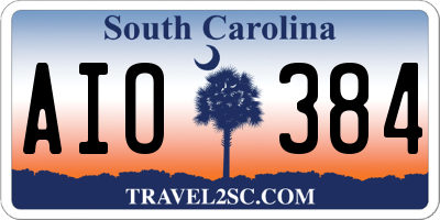 SC license plate AIO384