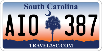 SC license plate AIO387