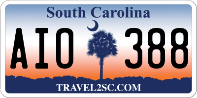 SC license plate AIO388