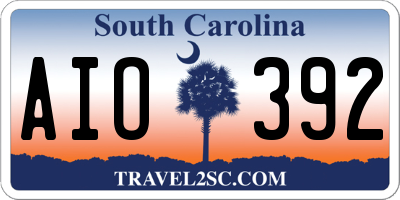 SC license plate AIO392