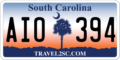 SC license plate AIO394