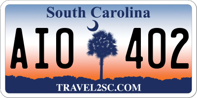 SC license plate AIO402