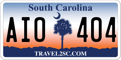 SC license plate AIO404