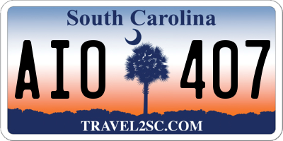 SC license plate AIO407