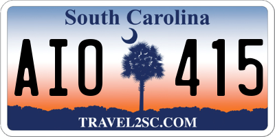 SC license plate AIO415
