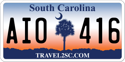 SC license plate AIO416