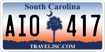 SC license plate AIO417
