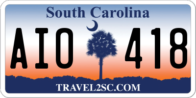 SC license plate AIO418