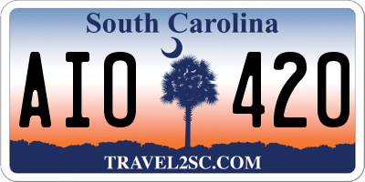 SC license plate AIO420