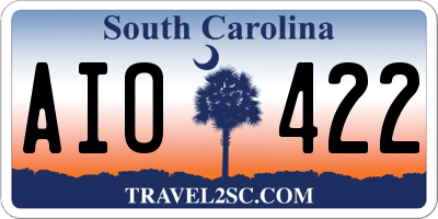 SC license plate AIO422