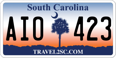SC license plate AIO423