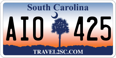 SC license plate AIO425