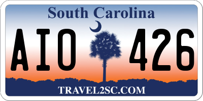 SC license plate AIO426
