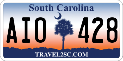 SC license plate AIO428