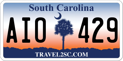 SC license plate AIO429