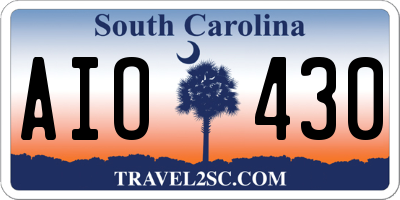 SC license plate AIO430